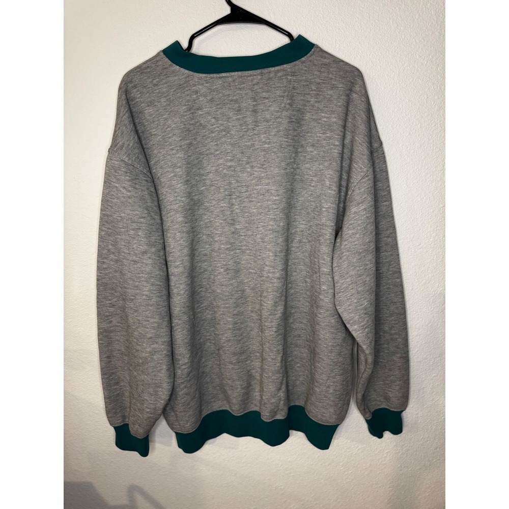 Vintage Lee Sport Miami Dolphins NFL V Neck Gray Green Sweatshirt Men's XL - Picture 5 of 5
